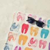 Serviette De Plage Motif grunge de dent (En situation)
