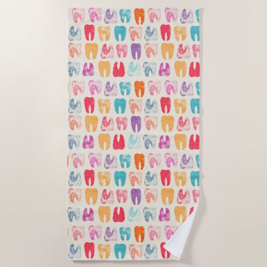 Serviette De Plage Motif grunge de dent (Devant)