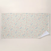 Serviette De Plage Motif heureux en pastel de dents (Devant)