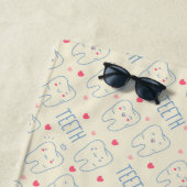 Serviette De Plage Motif heureux en pastel de dents (En situation)