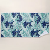 Serviette De Plage Motif Hokusai Blue Waves (Devant)