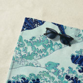 Serviette De Plage Motif Hokusai Blue Waves (En situation)