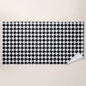 Serviette De Plage Motif houndstooth noir classique (Devant)