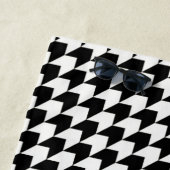 Serviette De Plage Motif houndstooth noir classique (En situation)