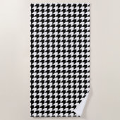 Serviette De Plage Motif houndstooth noir classique (Devant)