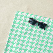 Serviette De Plage Motif Houndstooth Pepita White Mint classique (En situation)