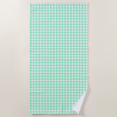 Serviette De Plage Motif Houndstooth Pepita White Mint classique (Devant)