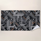 Serviette De Plage Motif industriel Abstrait Monogramme personnalisé (Devant)