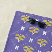 Serviette De Plage Motif initial de Pickleball Monogram (En situation)