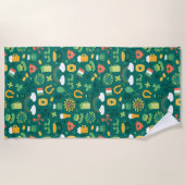 Serviette De Plage Motif irlandais mignon d'icône (Devant)