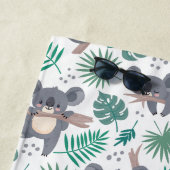 Serviette De Plage Motif Koalas de texte personnalisé (En situation)