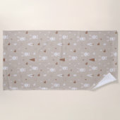 Serviette de plage Motif lapin adorable (Devant)