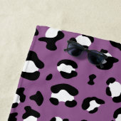Serviette De Plage Motif léopard, Spots, Leopard pourpre, Votre Nom (En situation)