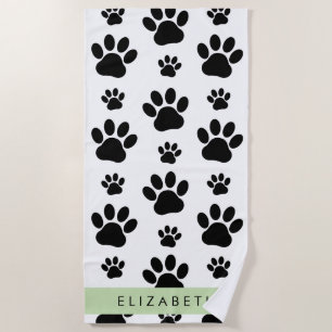 Serviette De Plage Motif mâle, Patrouilles de chien, Noir et Blanc, V