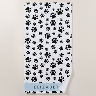 Serviette De Plage Motif mâle, Patrouilles de chien, Noir et Blanc, V