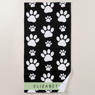 Serviette De Plage Motif mâle, Patrouilles de chien, Noir et Blanc, V