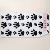 Serviette De Plage Motif mâle, Patrouilles de chien, Noir et Blanc, V (Devant)