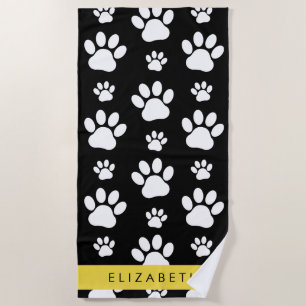 Serviette De Plage Motif mâle, Patrouilles de chien, Noir et Blanc, V