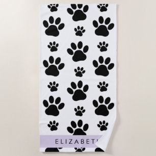 Serviette De Plage Motif mâle, Patrouilles de chien, Noir et Blanc, V