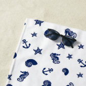 Serviette De Plage Motif marin avec hippocampes (En situation)