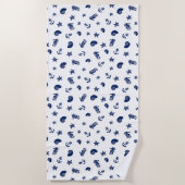 Serviette De Plage Motif marin avec hippocampes (Devant)