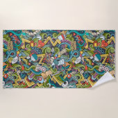 Serviette De Plage Motif Médicale d'icône d'art abstrait (Devant)