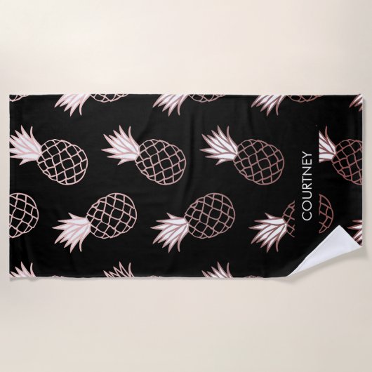 Serviette De Plage Motif mignon d'ananas (Devant)
