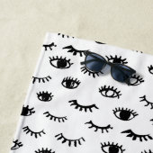 Serviette De Plage Motif mignon de cil de griffonnage (En situation)