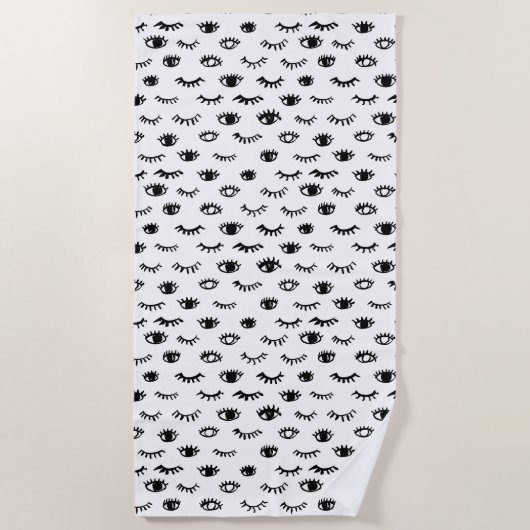 Serviette De Plage Motif mignon de cil de griffonnage (Devant)