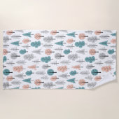 Serviette De Plage Motif mignon de forêt de griffonnage (Devant)