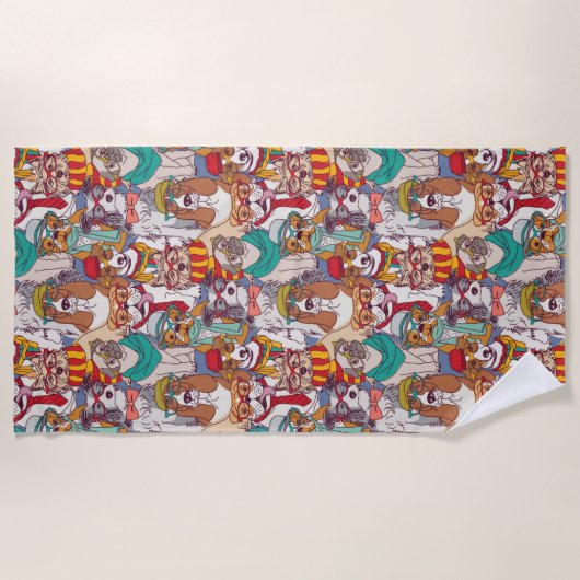 Serviette De Plage Motif mignon de mode de chiot (Devant)
