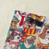 Serviette De Plage Motif mignon de mode de chiot (En situation)
