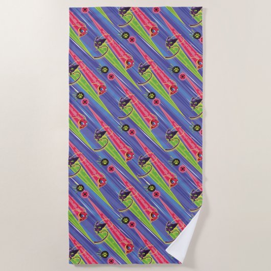 Serviette De Plage Motif Miraculaire Kwamis Tikki & Plagg (Devant)