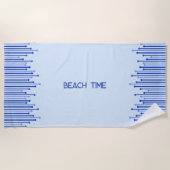 Serviette De Plage Motif moderne à rayures sur bleu pâle (Devant)