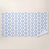 Serviette De Plage Motif moderne bleu foncé blanc (Devant)