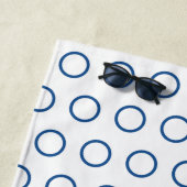 Serviette De Plage Motif moderne bleu foncé blanc (En situation)