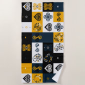 Serviette De Plage Motif moderne géométrique tendance jaune (Devant)
