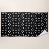 Serviette De Plage Motif moderne Gras Noir Blanc Cercle (Devant)
