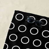 Serviette De Plage Motif moderne Gras Noir Blanc Cercle (En situation)