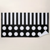 Serviette De Plage Motif moderne noir et blanc (Devant)