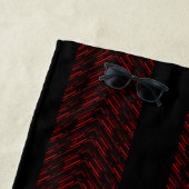 Serviette De Plage Motif moderne rouge et noir (En situation)