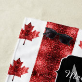 Serviette De Plage Motif Monogramme du drapeau du Canada (En situation)