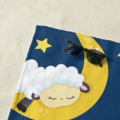 Serviette De Plage Motif mouton, Mouton dormant, Lune, Votre Nom (En situation)