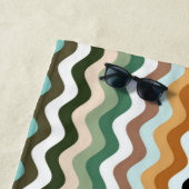 Serviette De Plage Motif multicolore Wavy Zigzag (En situation)