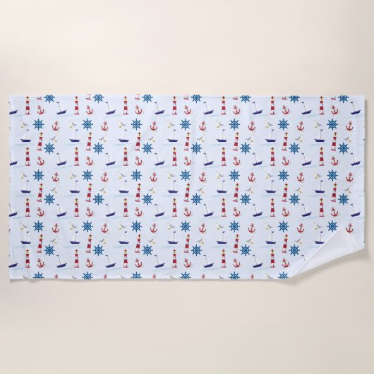 Serviette De Plage Motif nautique (Devant)