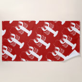 Serviette De Plage Motif nautique de homard (Devant)