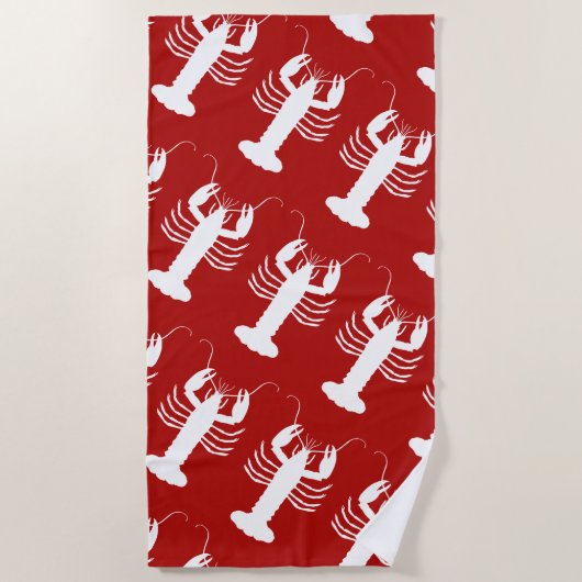 Serviette De Plage Motif nautique de homard (Devant)