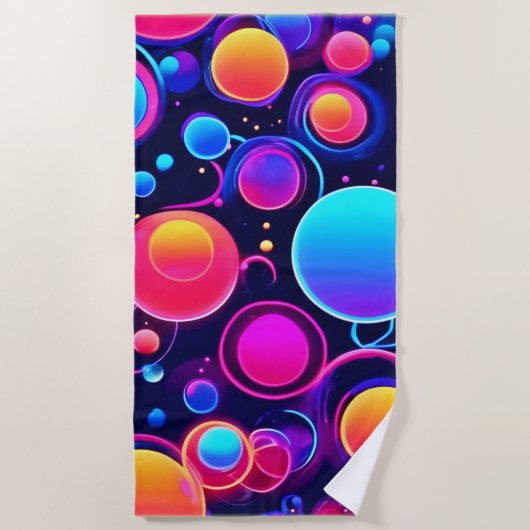 Serviette De Plage Motif Neon Bubble (Devant)