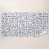 Serviette De Plage motif noir et blanc des années 90 (Devant)