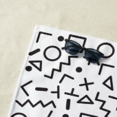 Serviette De Plage motif noir et blanc des années 90 (En situation)